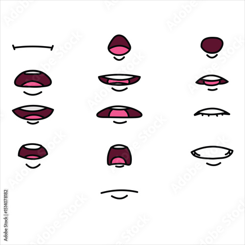 vector frame by frame mouth expressions lipsync animation