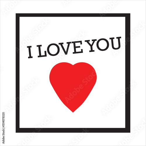 i love you vector heart frame beautiful