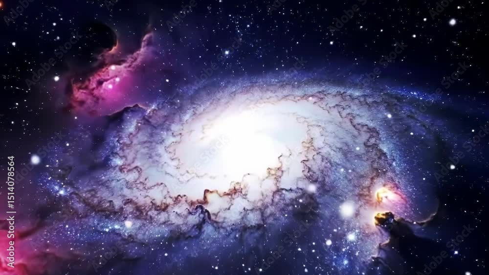Brilliant Spiral Galaxy with Twinkling Stars and Swirling Cosmic Dust in Deep Space A Celestial Nightscape Featuring Vibrant Nebulae and Celestial Light and Color Brilliant Spiral Galaxy with Twinkling Stars and Swirling Cosmic Dust in Deep Space A Celestial Nightscape Featuring Vibrant Nebulae and Celestial Light and Color