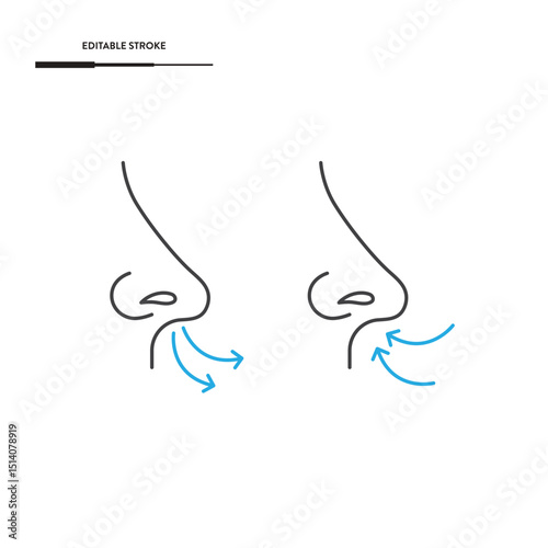 Nose And Breath Icon Vector Design.