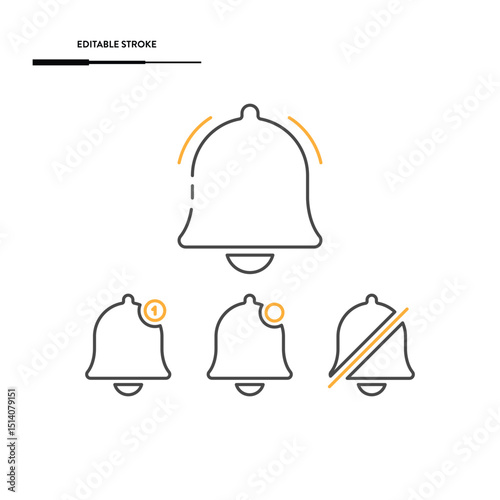 Notification Bell Icon Set Vector Design.