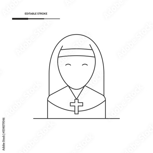 Nun Icon Vector Design.