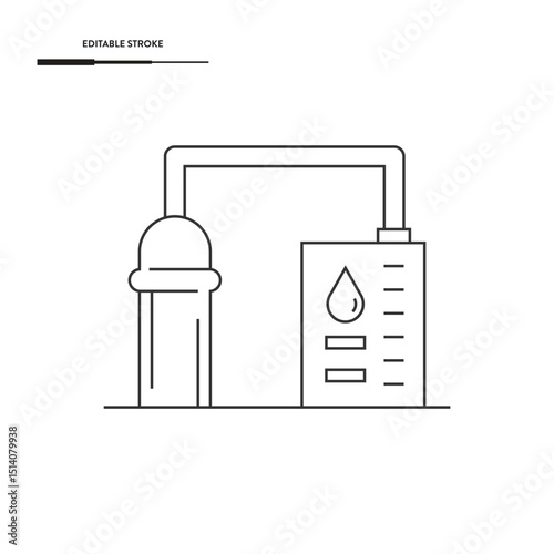Oil Refinery Icon Vector Design.