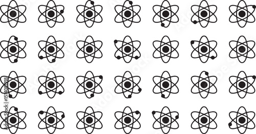 Atom model icon design a single high resolution icon depicting an atom on a white background