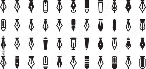 High resolution pen icon design for digital use available in cmyk and grayscale color modes
