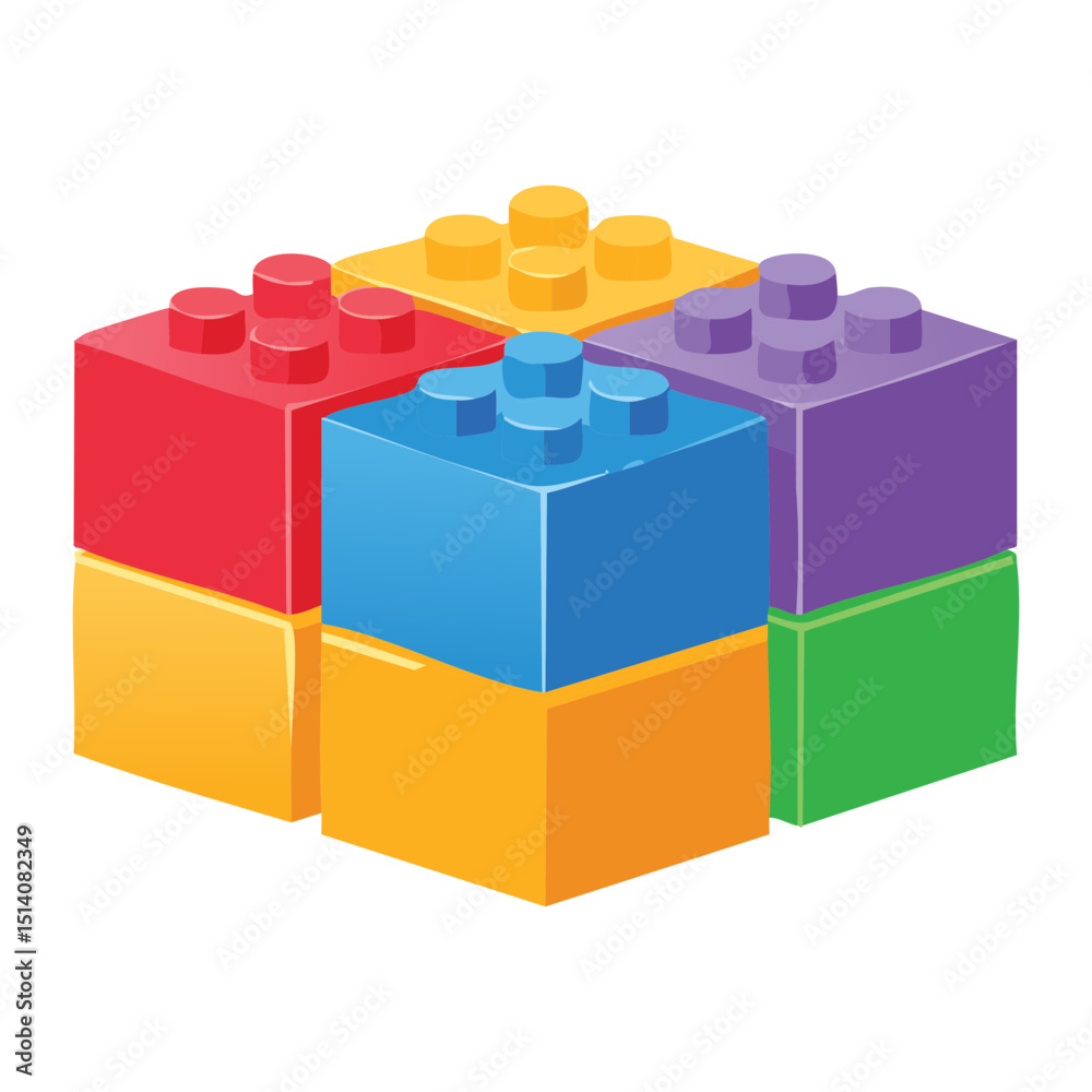 Obraz premium Stacked Colorful Building Blocks