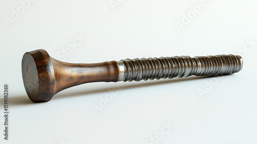 A wood screw made of stainless steel featuring a flat, countersunk head