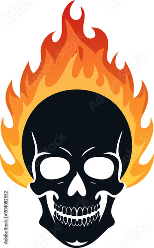 skull in flames