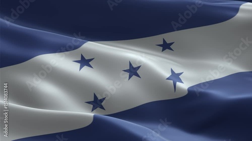 High-Quality 3D Animation of Honduras National Flag Waving Seamlessly in the Wind – Ideal for Patriotic, Educational, and Governmental Video Projects

