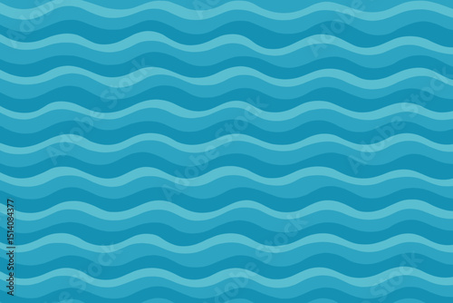Seamless ocean wave pattern vector. Abstract blue water background with stylized sea ripples. Repeating marine graphic wallpaper, textile design. Undulating lines texture. Nautical theme.