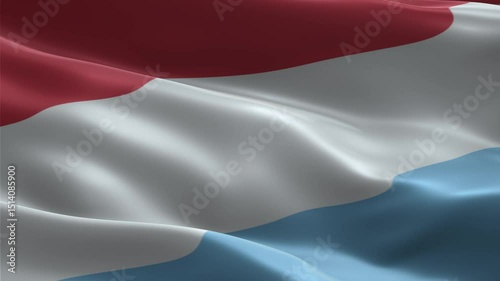 Seamless Loop 3D Animation of Luxembourg Flag Waving in the Wind – Realistic National Banner for Patriotic and Educational Video Projects

