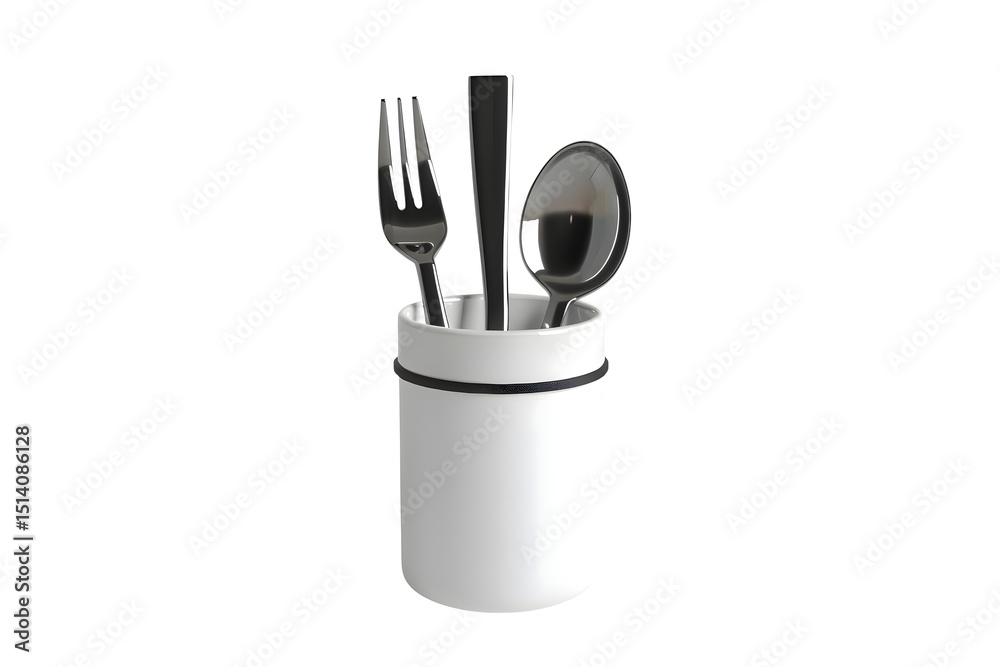 Modern White Utensil Holder: Stylish Kitchen Organization for Fork, Knife, Spoon Modern White Utensil Holder: Stylish Kitchen Organization for Fork, Knife, Spoon