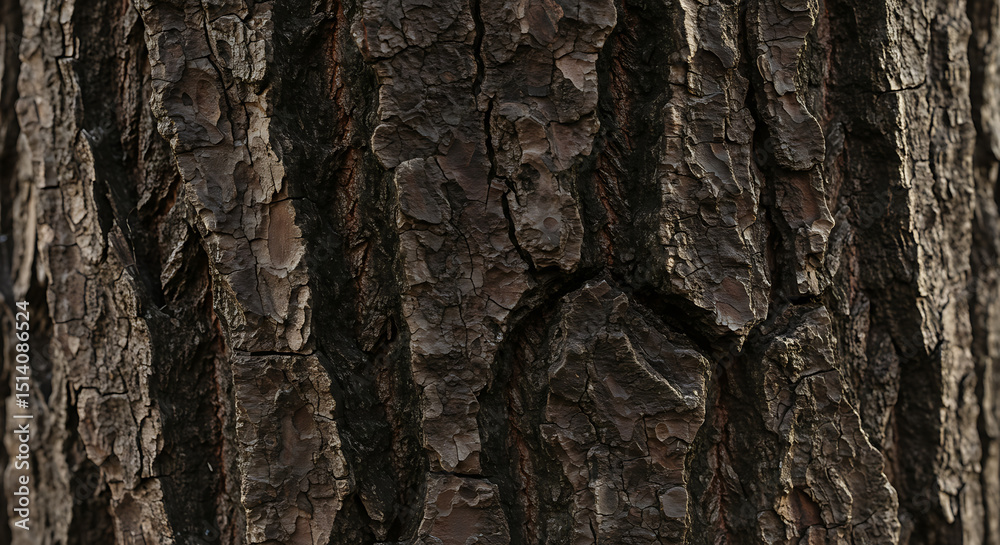 Fototapeta premium Detailed Natural Tree Bark Texture Close Up Full Frame Background
