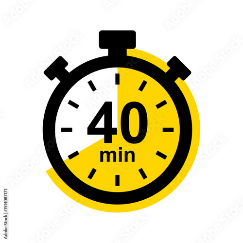 40 minute timer. Stopwatch icon