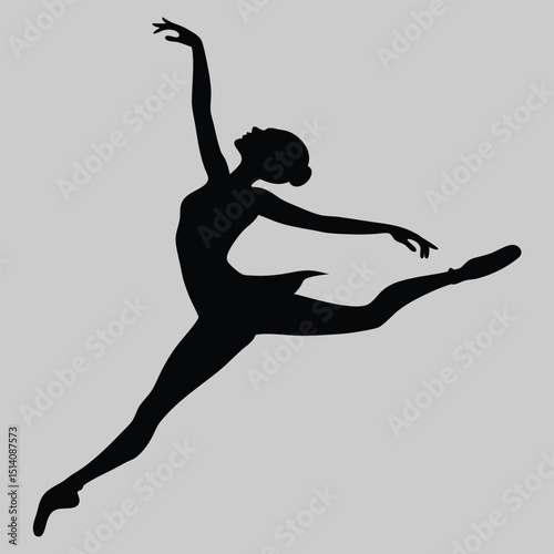 a dancer mid-leap silhouette vector design art and illustration