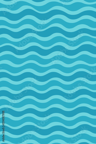 Abstract blue wave seamless pattern vector background. Ocean ripple texture graphic design. Aqua marine water waves wallpaper for summer, nautical, coastal, and travel themes. Modern repeating.