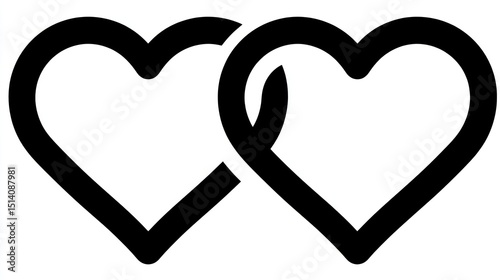 Interlocking Hearts A Symbol of Love and Unity in Black and White Design