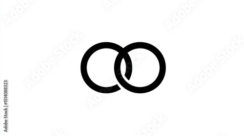 Interlocking Circles Minimalist Design for Unity Partnership and Connection Concepts