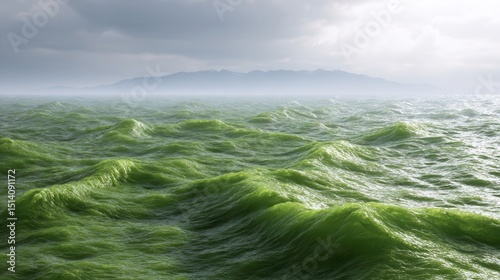 Wallpaper Mural Vast expanse of green algae-covered waves. Torontodigital.ca