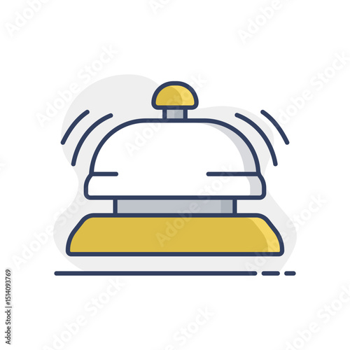 Counter bell, hotel, service vector isolated icon
