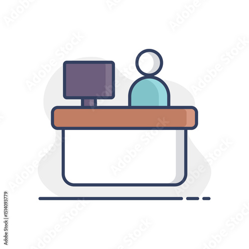 Hotel reception service vector isolated icon