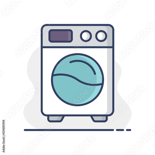 Washing machine flat vector isolated icon