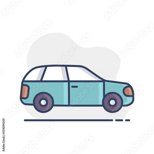 Station wagon flat vector isolated icon