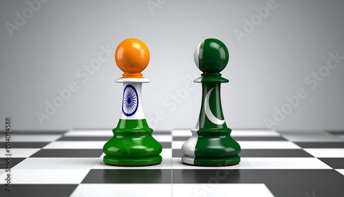 Chess Pawn India Versus Pakistan