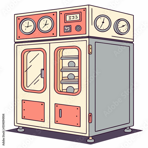 Creative CO₂ Incubator Vector Illustration | Clean and Modern Design for Cell Culture, Biomedical Research, and Laboratory Equipment Projects