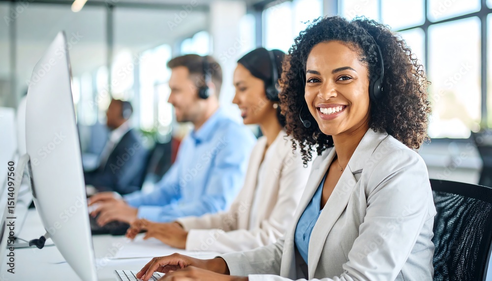 Fototapeta premium Confident Customer Service Representative at Work