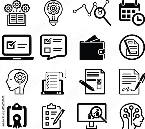 Survey Web Icon Set in Line Style. Collection of feedback Linear Icons, Including question, opinion, satisfaction, opinion, research, review, satisfaction, task, poll, answer and More