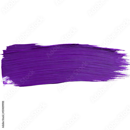 A streak of rich, vibrant purple paint across a clean canvas, the brushstrokes are evident and full of texture, highlighting the color's boldness