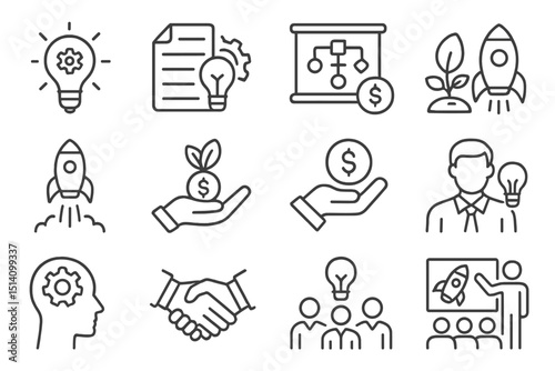 Business growth strategies illustrated through various concepts of innovation, planning, and collaboration in a workspace setting