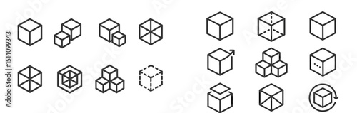 Various geometric shapes arranged in different orientations and perspectives during a design workshop in a creative studio