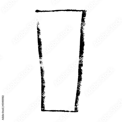 Hand-drawn rectangular frame with rough brush strokes, sketchy pencil and chalk outline, scribbled square border for design. Flat vector illustration isolated on white background.