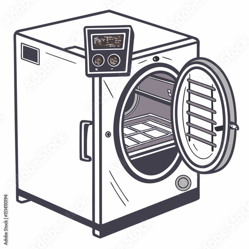 Creative Autoclave Vector Illustration | Clean and Professional Design for Sterilization, Medical Equipment, and Laboratory Safety Projects