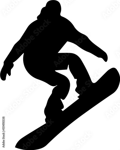 Snowboarder silhouette: A dynamic silhouette of a snowboarder carving through the snow, a visual embodiment of speed and freedom