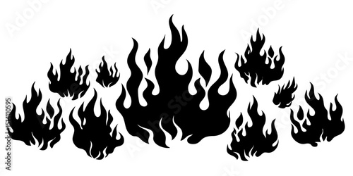 Three flames fire hot burn heat bonfire danger flame vector