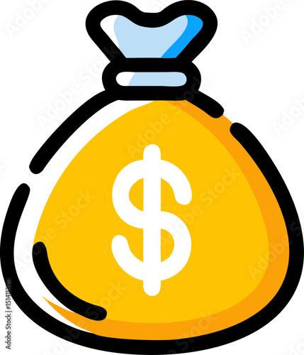 Money bag icon financial wealth dollar currency savings
