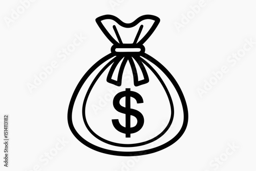 Money bag icon dollar sign wealth finance savings