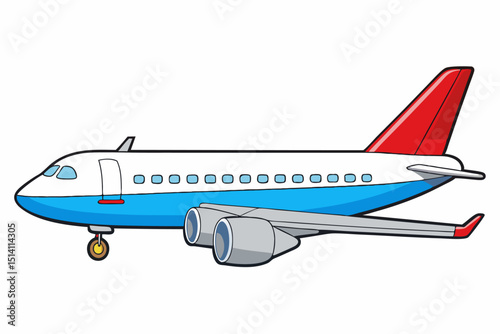Airplane cartoon illustration travel transportation flight journey