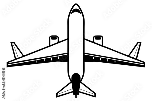 Airplane icon black and white simple design air travel flight journey