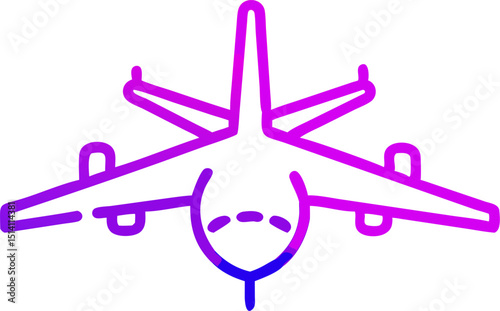 Airplane icon gradient purple design travel flight air transport