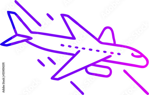 Airplane icon purple gradient design travel flight journey