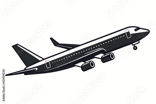 Airplane taking off modern design travel icon