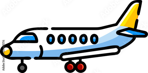 Cartoon airplane icon travel flight journey airliner