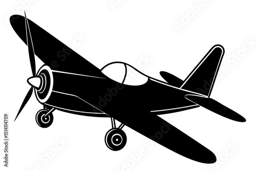 Vintage airplane silhouette classic aircraft design