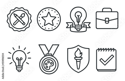 Badge icon set. Medals set. Creative badges