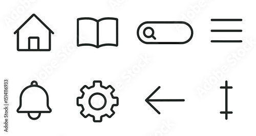 Navigation and ui outline icons set – simple interface and application visuals
