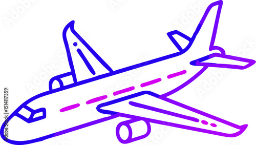 Airplane icon gradient design travel flight journey